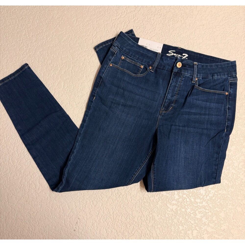 Seven7 Tummyless Skinny Jeans Size 12 Dark Wash Tummy Control NWT